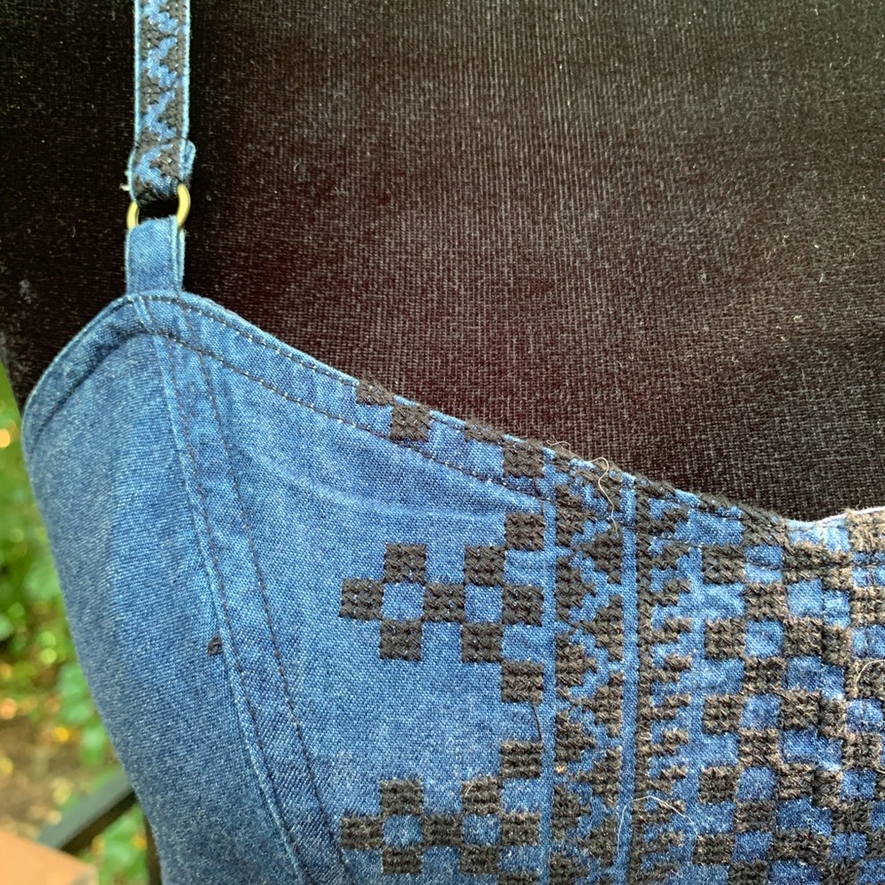 Free People Romantics Mount St Helens Denim A-Line Zip Dress - Picture 5 of 8